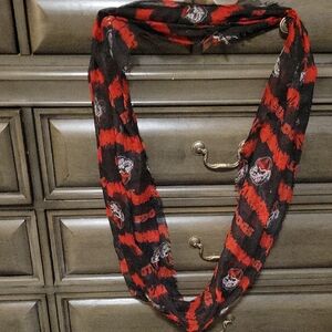 Red and Black Infinity Scarf with Team Graphic Georgia Bulldogs